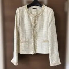 a.v.v フリンジ付きアイボリージャケット