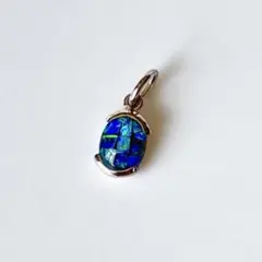 STONE OCEAN 純銀 SV1000モザイクオパールペンダントトップ