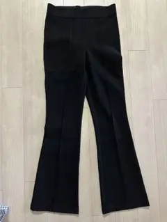 ZARA黒 ストライプ フレアパンツ