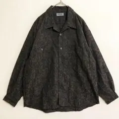 STADIO M　オープンカラー　ジャガード　ペイスリー柄　デザインシャツ　古着