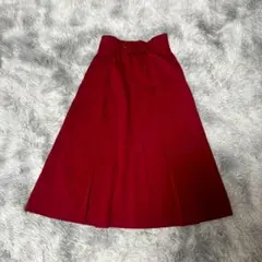 90s ✨Miss Chloé✨Aラインスカート L 赤 ベルト ハイウエストのサムネイル