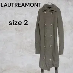 LAUTREAMONT ロングニット　カーディガン　ダブルボタン　ウール100%のサムネイル