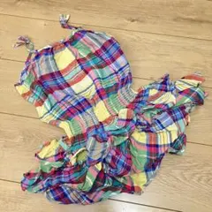 Ralph Lauren チェック ワンピース 3/3T ノースリーブ リネン混