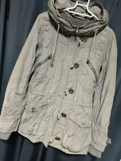 ミリタリージャケット カーキ 取り外しフードＭ