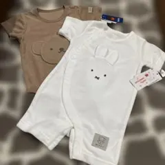 【新品】ミッフィー ボリス パイル地ロンパース ２着セット