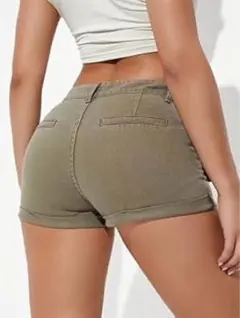 新品未使用✨y2k カーキ色デニムショーツ　ショーパン