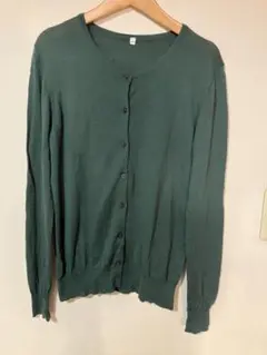 無印良品　ダークグリーン　ウールシルクカーディガン Mサイズ