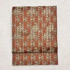 【I 10】茶色に洋風な幾何学模様 名古屋帯