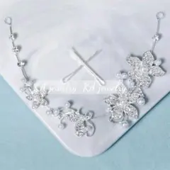 ☆ヘッドドレス☆ブライダルウェディングティアラ ヘアアクセサリー花 パールパーツ