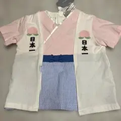 桃太郎風 日本一 桃刺繍 Tシャツ 80cm