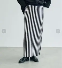 LEPSIM 12ゲージストライプニットスカート フリー