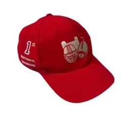 ノームコア　差し色　キャップ　赤　古着　cap gadid anoniem風のサムネイル