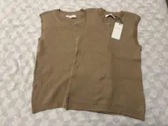 CECIL McBEE リブ編みノースリーブ ベージュ 未使用　２枚セット