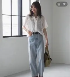 グローバルワーク　GOODデニムバギーパンツ/118365 ライトブルー　L