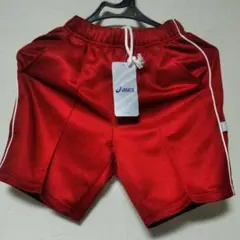 アシックス　短パン　Sサイズ　エンジ　新品