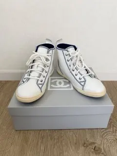 激レア⭐︎CHANEL ハイカットスニーカー ×ブルー　36のサムネイル