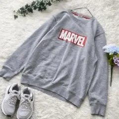 ジーユー ꕤ マーベル スウェット トレーナー ロゴプリント グレー サイズL