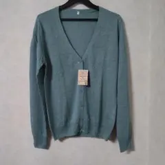 無印良品　フレンチリネン　UVカット Vネックカーディガン　Мサイズ