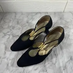 Yves Saint Laurent 黒 スエード パンプス 22.5㎝相当