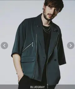 NO ID.　ハーフスリーブライダースジャケット　ノーアイディー