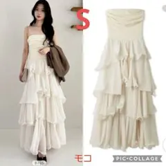 SNIDEL】ティアードドッキングカットベアワンピース 新品 タグ付き