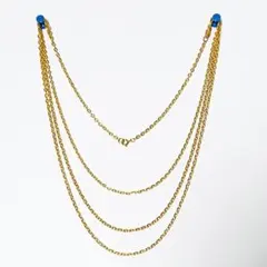 ゴールド 3連チェーンネックレス 約80cm(外側最大) 美品