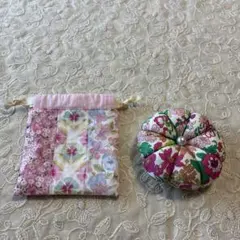 ハンドメイド まあるいかたち ミニ巾着 ⌘ peck pピンク - メルカリ
