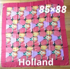 チューリップ柄 スカーフ　薄手 Holland ポリエステル 約85×88cm