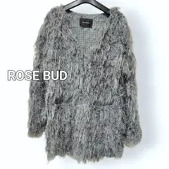 ROSE BUD ファー風 ショールカーディガン シャギーニット アウター 美品