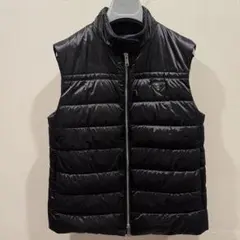 PRADA プラダ ダウンベスト ネイビー 46 三角ロゴ - メルカリ