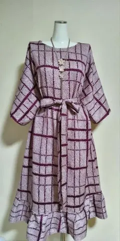 1332着物リメイクチュニック&ロングワンピース