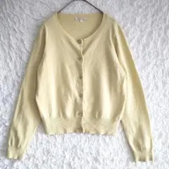 proportion プロポーション 淡い黄色のボタン付きカーディガン M 春夏