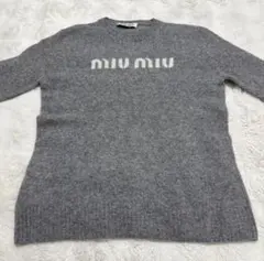 売り切りセール❣️miumiu ロゴニット カシミア グレー