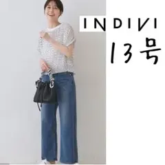 インディヴィ✳︎プリーツブラウス　洗える 13号　大きいサイズ