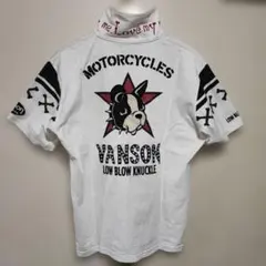 vanson　バンソン　フレンチブルドッグ　刺繍　半袖　ポロシャツ　XLのサムネイル