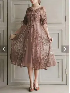 美品◇ハーリップトゥ チェリーパターンカシュクールワンピ◇S