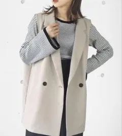 tiptop ベスト ダブルボタンテーラーベスト