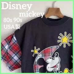 ★80s 90s USA製 Disney ミッキー 半袖 Tシャツ★