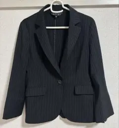 INDIV ストライプ ブラック テーラードジャケット