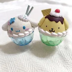 カプセルトイ アイスクリームカップセット シナモロール、ポムポムプリン