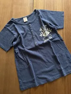 DENIM DUNGAREE ヘンリーネック Tシャツ ネイビー☆150