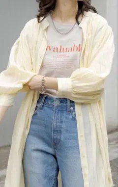 CIAOPANIC TYPY ボリュームスリーブストライプシャツワンピース