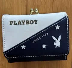 PLAYBOY 三つ折り財布 がま口 星柄 ホワイト ネイビーのサムネイル