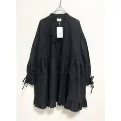 merry jenny 新品 ブラック ギャザーリボンワンピース