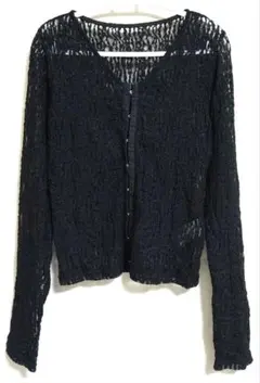 総レースカーディガン　ブラック