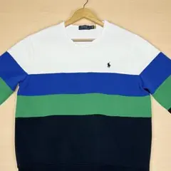 カラーブロック　スエット　トレーナー ポニーロゴ　現行タグ　ポロラルフローレン