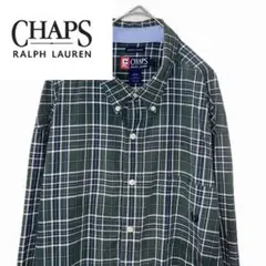 CHAPS Ralph Lauren チェック 長袖ボタンダウンシャツ グリーン