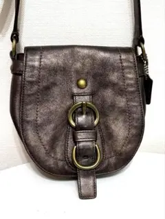 美品　COACH ブラウンレザー　クロスボディバッグ