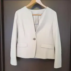 a.v.v ノーカラージャケット ホワイト