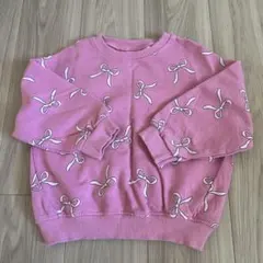 ZARA キッズ トレーナー ピンク リボン柄　110